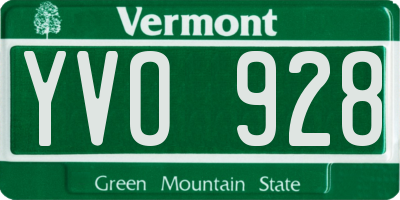 VT license plate YVO928