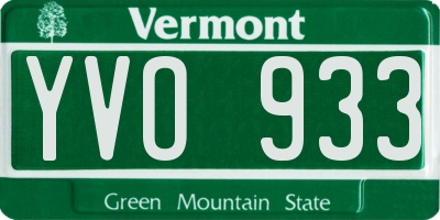 VT license plate YVO933