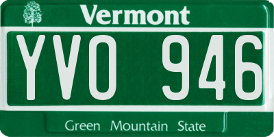 VT license plate YVO946