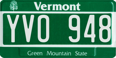 VT license plate YVO948