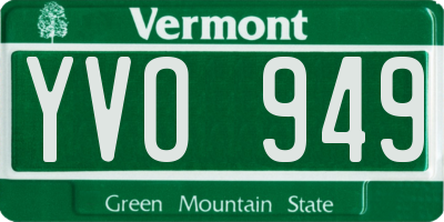 VT license plate YVO949