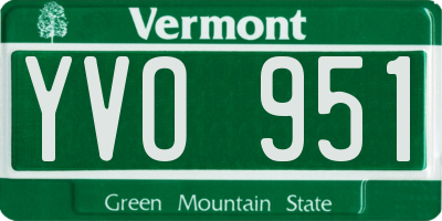 VT license plate YVO951