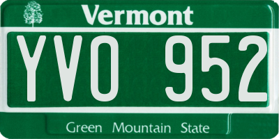 VT license plate YVO952
