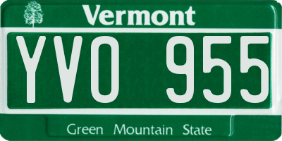 VT license plate YVO955