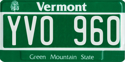 VT license plate YVO960