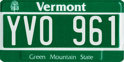 VT license plate YVO961