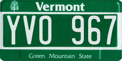 VT license plate YVO967