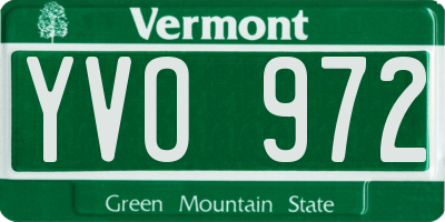 VT license plate YVO972