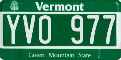 VT license plate YVO977