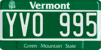 VT license plate YVO995