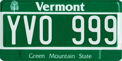 VT license plate YVO999