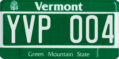 VT license plate YVP004