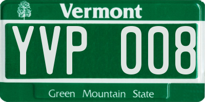 VT license plate YVP008