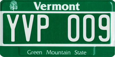VT license plate YVP009