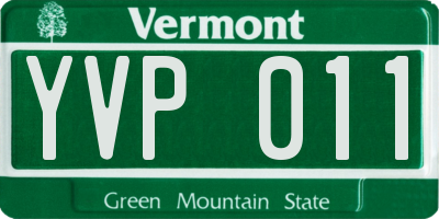VT license plate YVP011