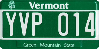 VT license plate YVP014