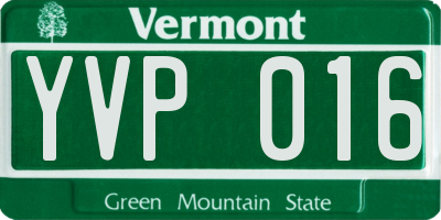 VT license plate YVP016