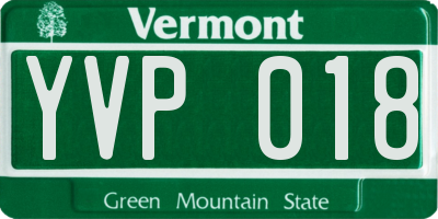 VT license plate YVP018