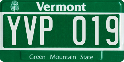 VT license plate YVP019