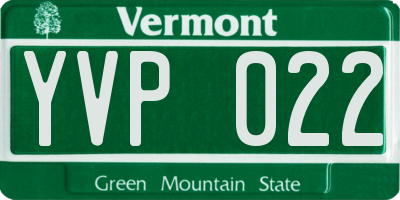 VT license plate YVP022