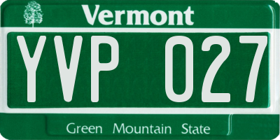 VT license plate YVP027