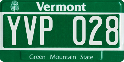 VT license plate YVP028