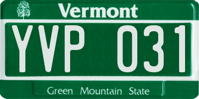 VT license plate YVP031