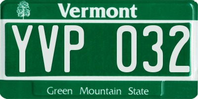 VT license plate YVP032
