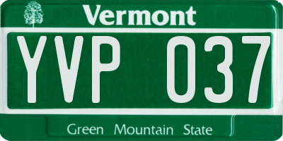 VT license plate YVP037