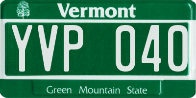 VT license plate YVP040