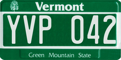 VT license plate YVP042