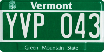 VT license plate YVP043