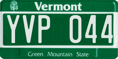 VT license plate YVP044