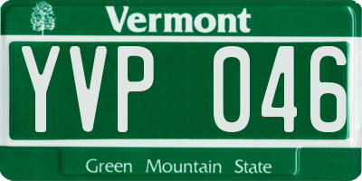 VT license plate YVP046