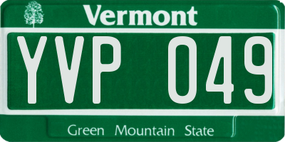 VT license plate YVP049
