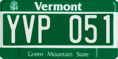 VT license plate YVP051
