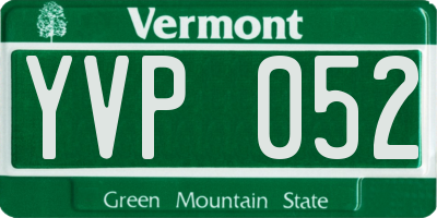 VT license plate YVP052