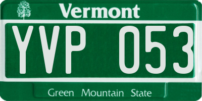 VT license plate YVP053