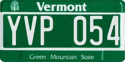 VT license plate YVP054