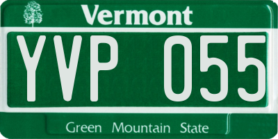 VT license plate YVP055