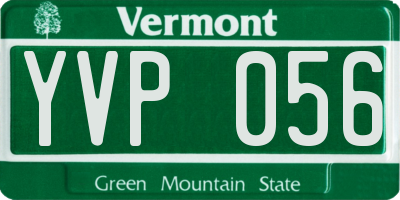 VT license plate YVP056