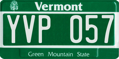 VT license plate YVP057