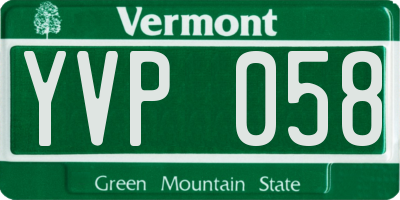 VT license plate YVP058