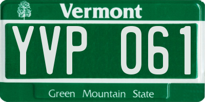VT license plate YVP061