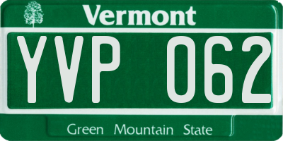 VT license plate YVP062