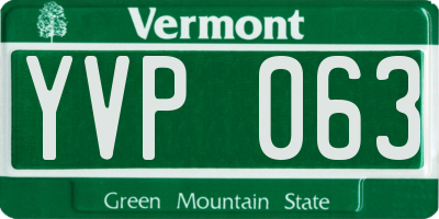 VT license plate YVP063