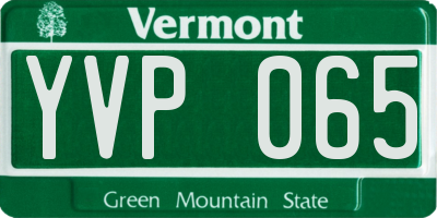VT license plate YVP065