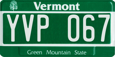 VT license plate YVP067
