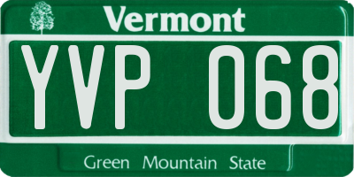 VT license plate YVP068