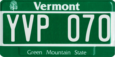 VT license plate YVP070
